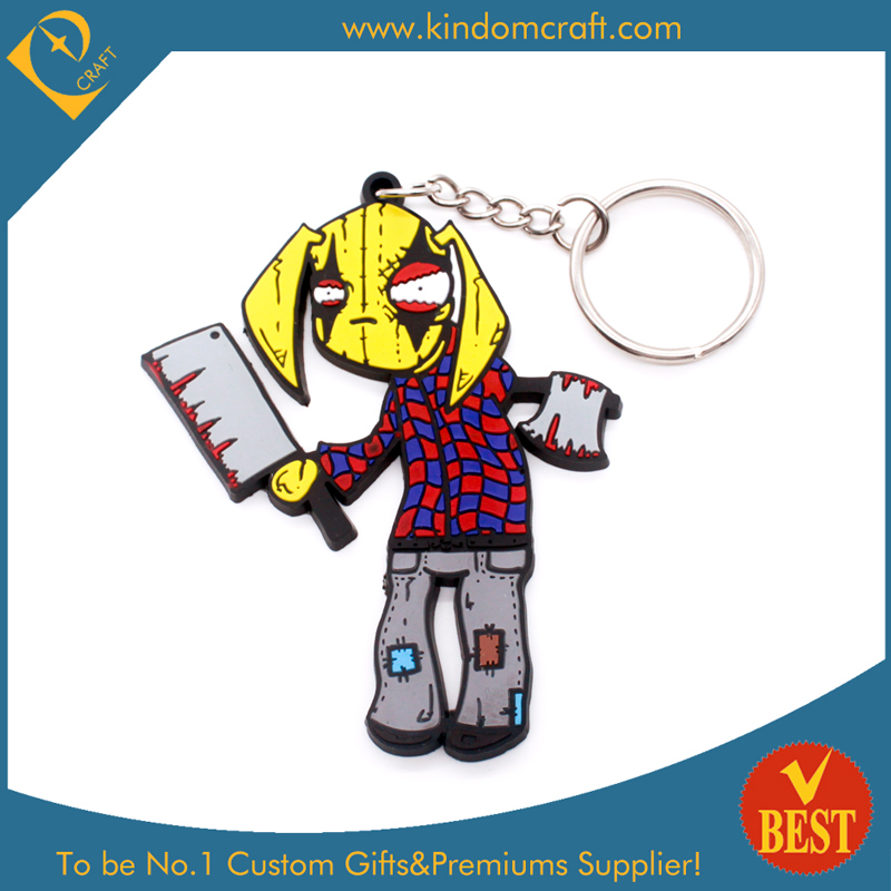 Supply Feshion Cute Cartoon Rubber PVC Keychain for Gift