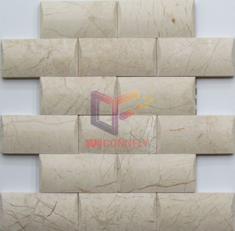 Brick Like Belved Stone Marble Mosaic (CFS1056)