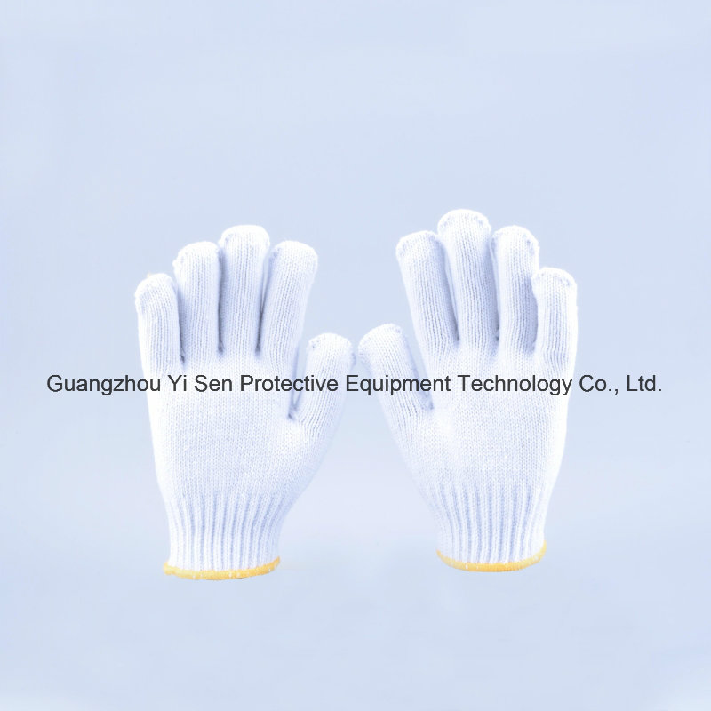 2016 Hot Selling Cotton Gloves 350-900g, Safety Work Glove with Yellow Edge