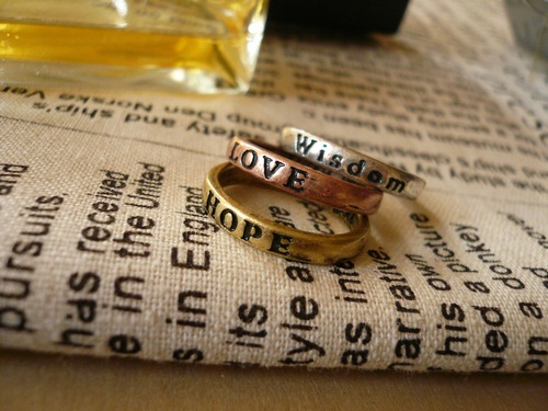 Rings for Women Lovely 8X Retro Wish Letters Hot Couple Rings