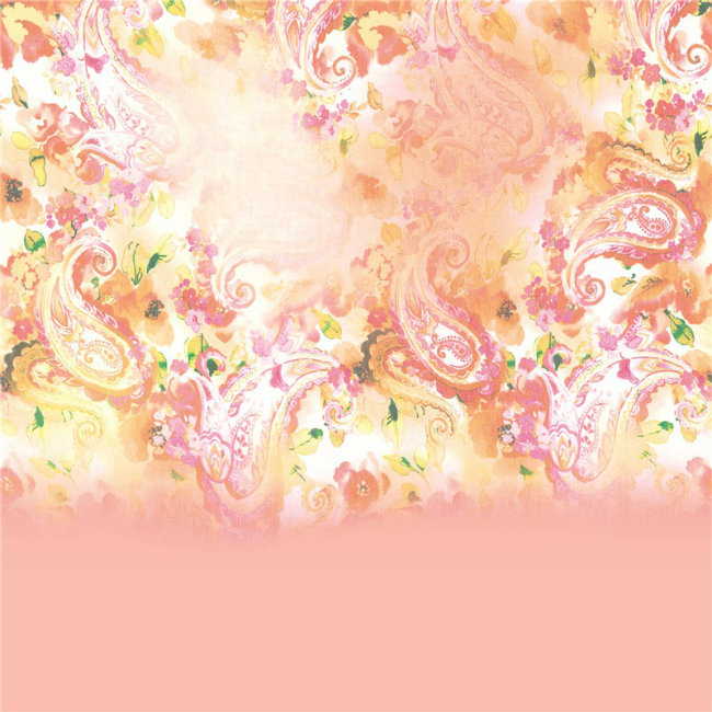 Soft Touch Digital Print Design Silk Chiffon Fabric (XF-0093)