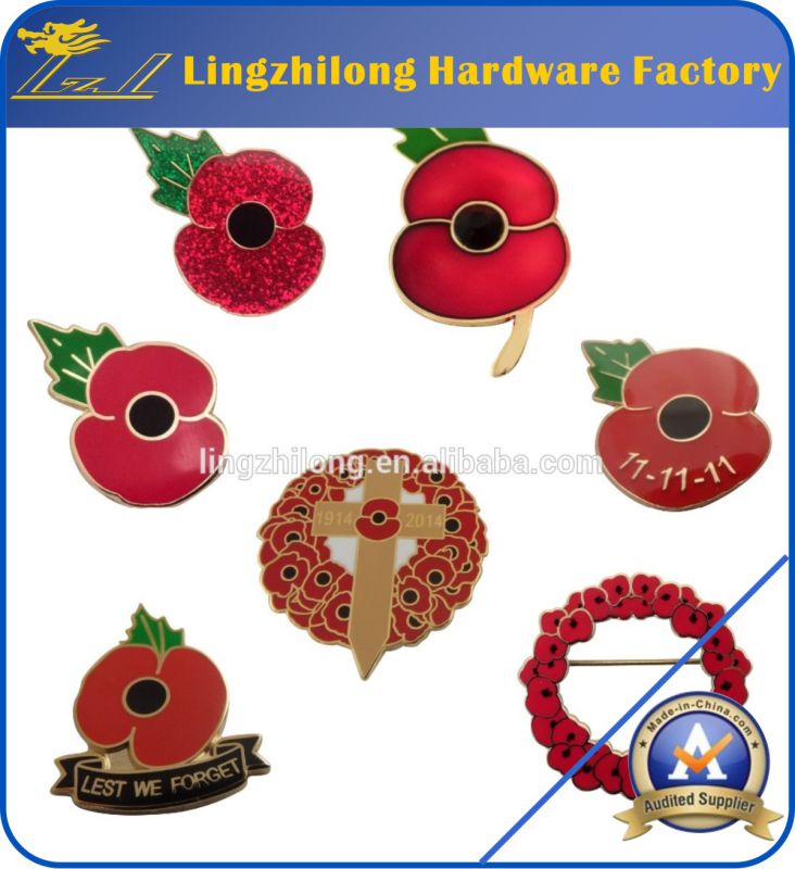 Remembrance Day Lone Soldier Poppy Pin Badge