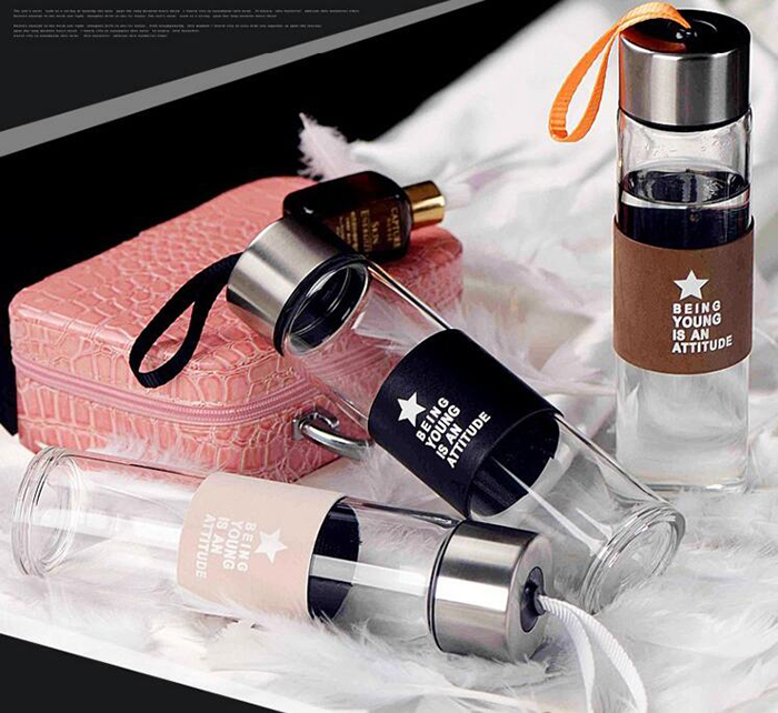 Man Blow Portable Customized Glass Bottle for Promotion Gifts