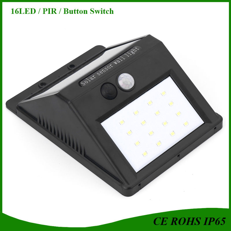 Update Solar Light IP65 PIR Motion Sensor 16LED Solar Garden Wall Light