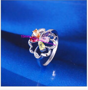 Fashion Xupig Jewelry Butterfly Ring with Rhodium Plated