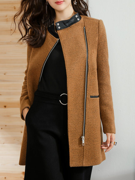 Ladies Round Collar Winter Jacket with Stylish Slim Fashion Jacket