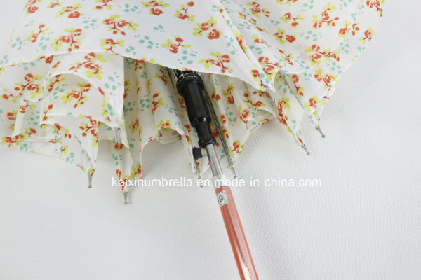 Pongee Fabric Beautiful Straight Umbrella