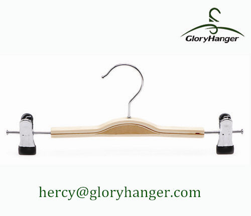 Plywood Pants Hanger with Metal Clips