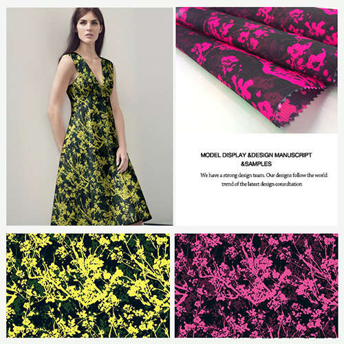 Flower Printed Polyester Chiffon/ Satin/ Jacquard/ Poplin/ Twill Fabric