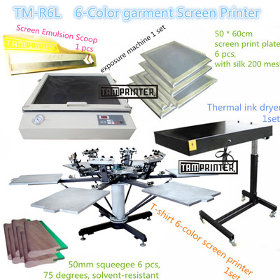 Cheap 6-Color Garment Screen Printer TM-R6 for Printing Workshop