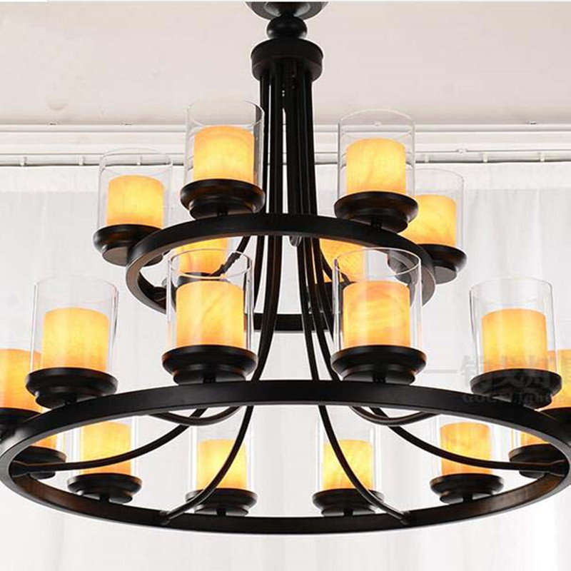 Hotel Decorative European Clear Glass Candelabra Chandeliers Pendant Lamp