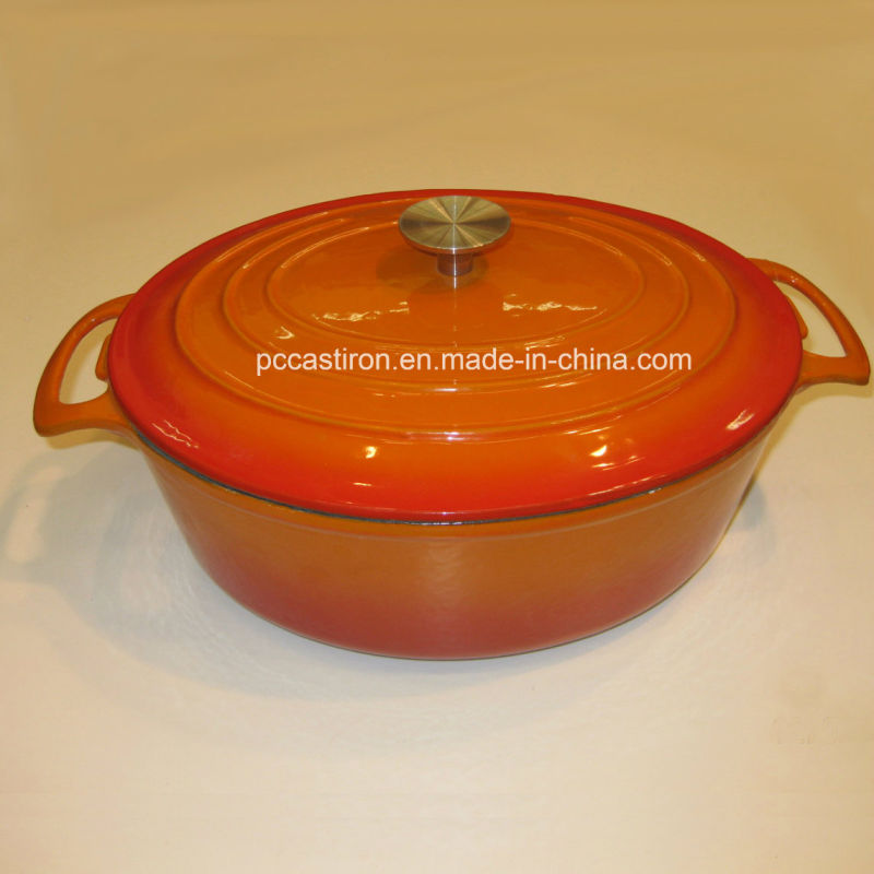 LFGB, CE, FDA, SGS Qualified Cast Iron Oval Casserole with Enamel Coating