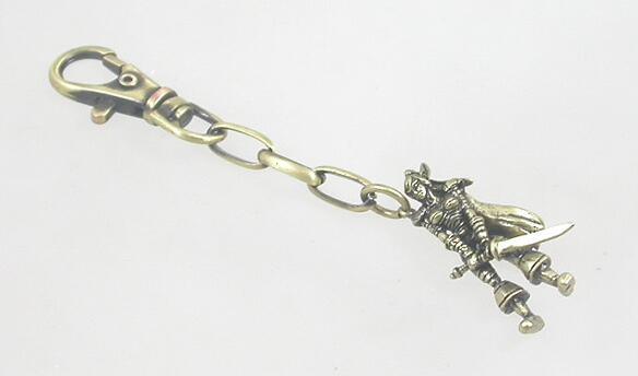 Brass-Made Metal Human Warrior Designs Keychain