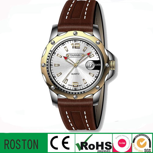 Top Sell Fashion Menwrist Genuine Leather Strap Watch