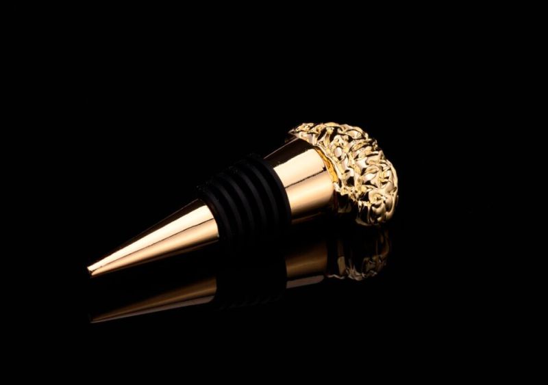 Custom Metal Antique Gold Wine Bottle Stopper (GZHY-BS-008)