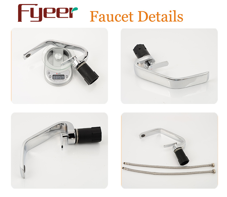 Fyeer Chrome Plated Basin Faucet with Single Handle Hot&Cold Mixer Tap