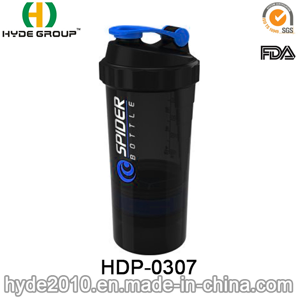 500ml BPA Free Plastic Spider Shaker Bottle, Plastic Protein Shaker Bottle (HDP-0307)