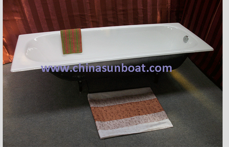 Sunboat Cast Iron Bathtub Single Bathtub Embedded Slip Deepened Enamel Bathtub