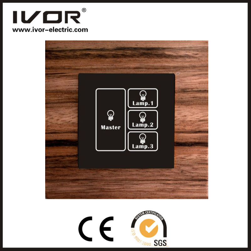 3 Gangs Lighting Switch Touch Panel with Master Control (HR1000-WD-L3M)