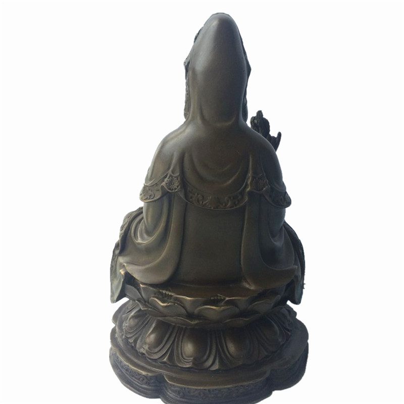 Buddha Bronze Sculpture Lotus Avalokitesvara Brass Statue Tpfx-B90