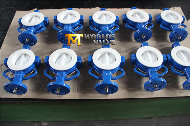 PTFE Coated Split Body Wafer Handle Butterfly Valve