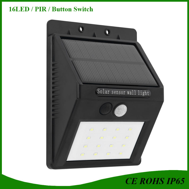 Update Solar Light IP65 PIR Motion Sensor 16LED Solar Garden Wall Light