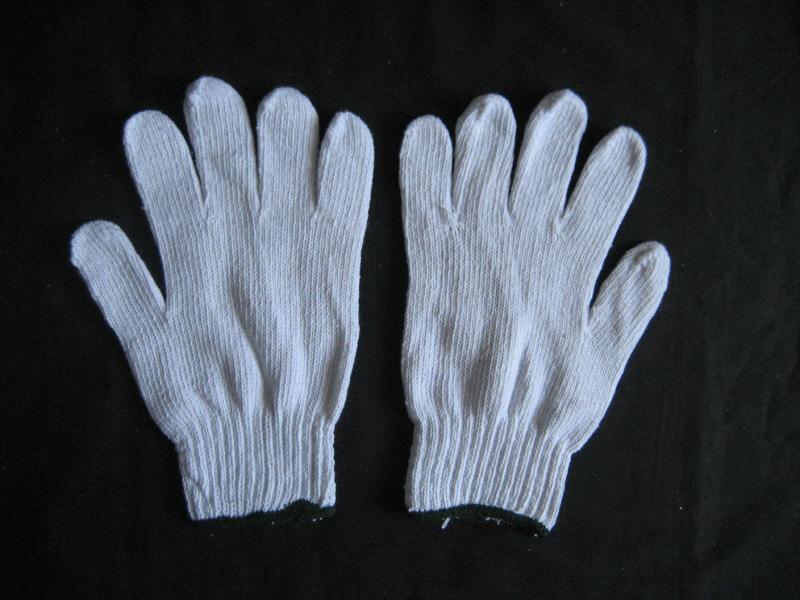 7g Bleached White Color Cotton Knitted Work Glove