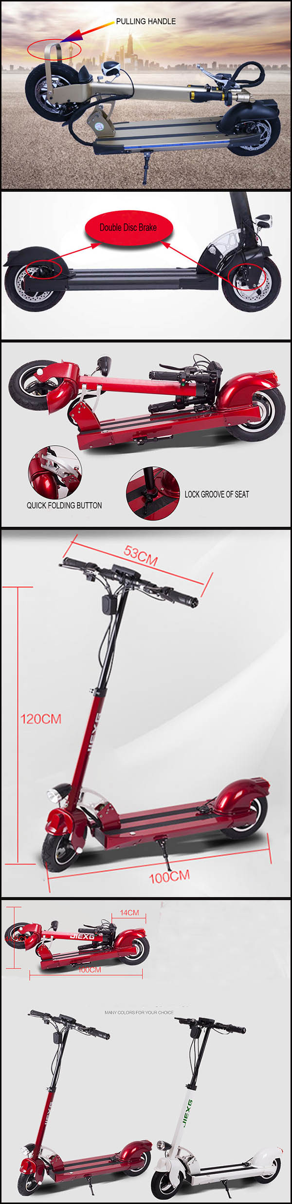 Factory Directly Sell Electric Folding Scooter Motor 350W 10inch Tyre