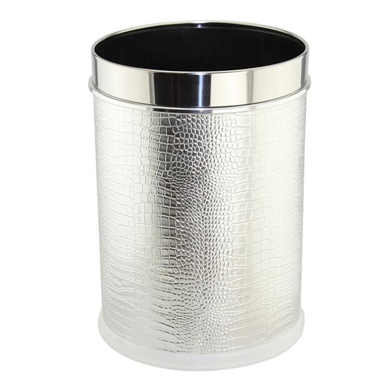 Leather Covered Open Top Waste Bin (FF-0249)