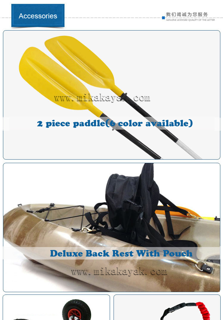 Ocean Plastic Kayak Avec Pedales for Two Person