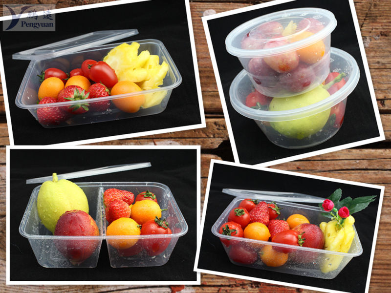 2500ml PP Plastic Microwavable Disposable Round Food Container with Lid/Cover