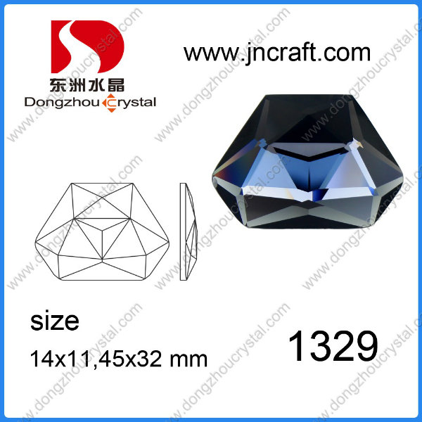 Flat Abck Crystal Irregular 11X14mm Crystal Rhinestones for Decorations