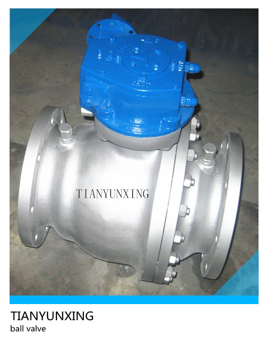 Manual Operated Gearbox Flanged Floating Cast Steel Ball Valve