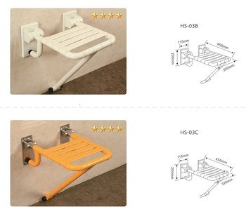 Safety Equipment Stainless Steel Wall Mounted Folding Shower Seat