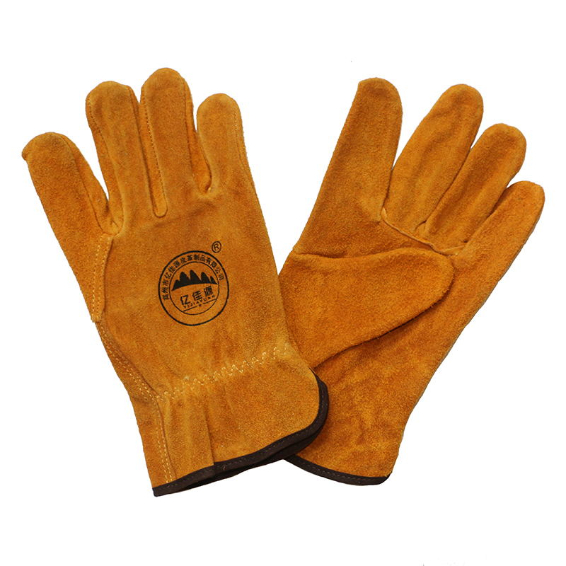 Cow Split Leather Safety Protective Work Driving Gloves