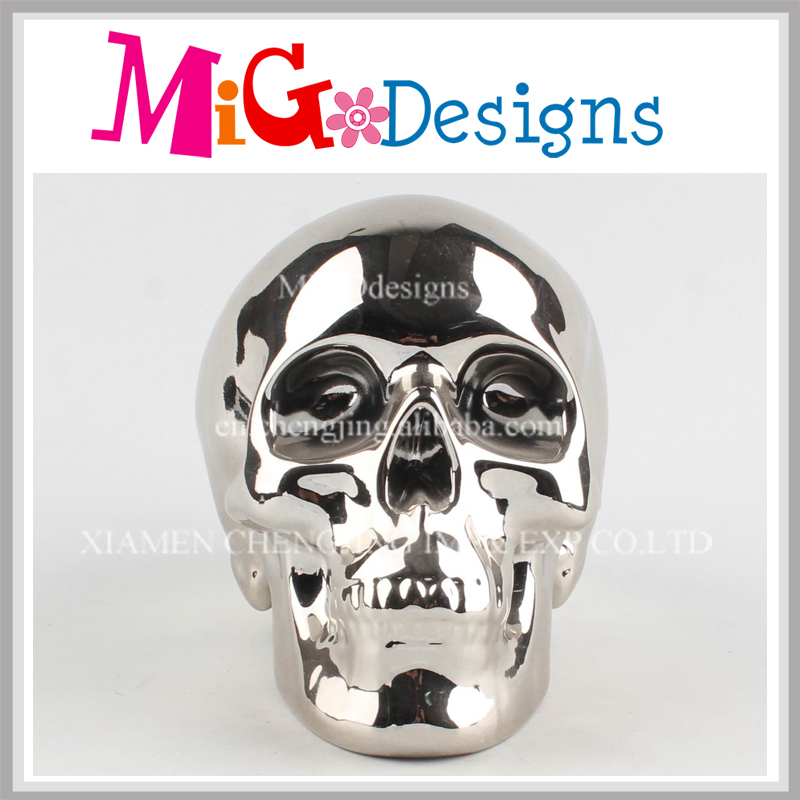 Fashionable Skull Use Ceramic Coin Box for Money Saving