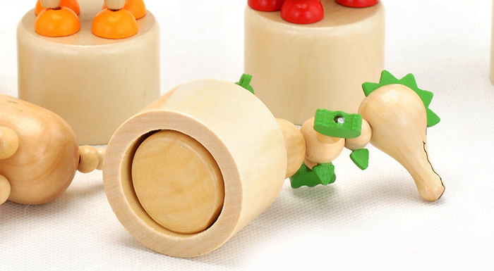 2015 Hot Sale Toy Spring Animal, Wooden Toy Spring Animal for Baby, Educational Toy Animal Spring W06D077