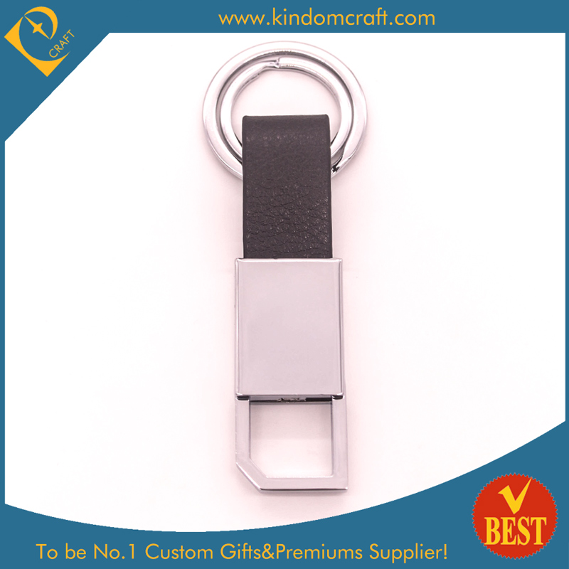 High Quality Wholesale Customized Genuine Leather Key Ring or Chain with Metal Accessory