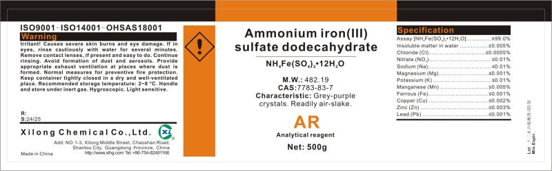 Lab Usage 778383-7 Ammonium Ferric Sulfate