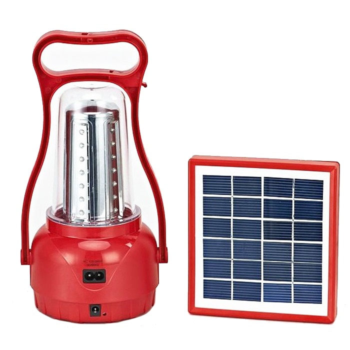 Adjustable Brightness Outdoor Solar Hand Lamp / Portable 35 LEDs Camping Lantern Rechargeable Emergency Solar Light