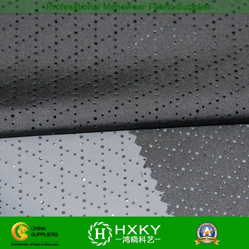 Polyester Coated Mesh Fabric with Diamond Pattern for Outerwear