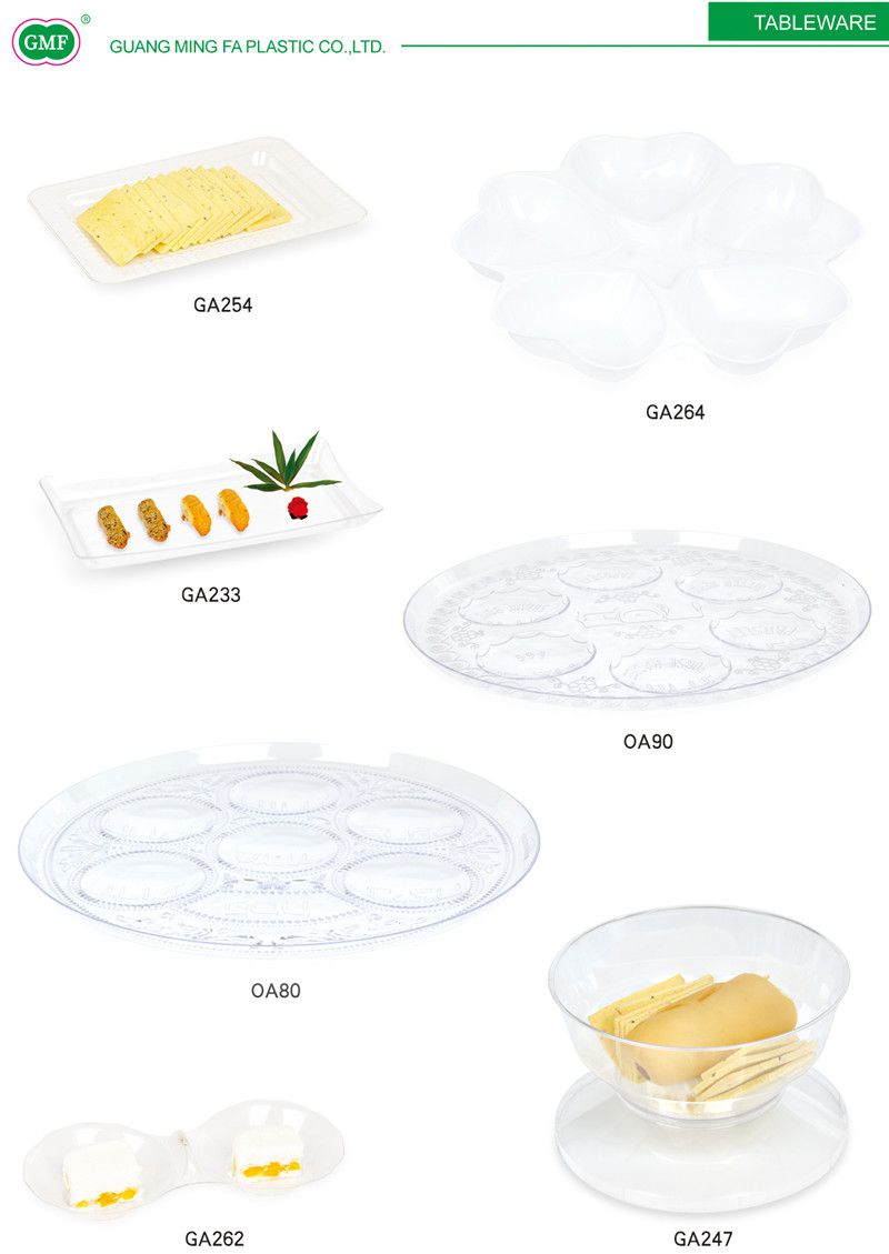 Tableware Plastic Plate Disposable Tray Rectangle Tray