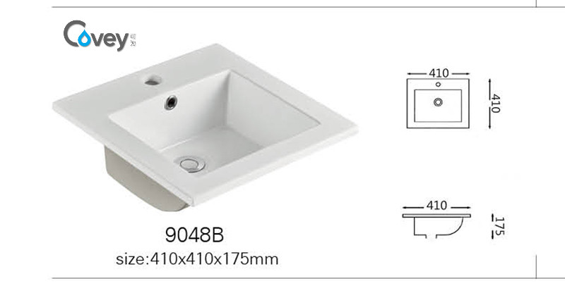 China Sanitary Ware Thin Edge Ceramic Sink/Basin with Cupc (A-9048B)