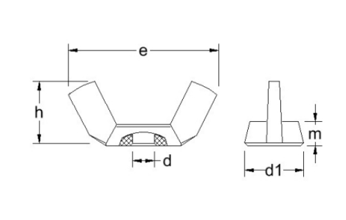 Wing Nuts Amercia Form DIN315af