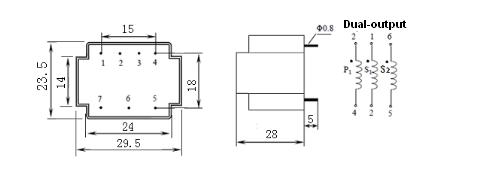 Lcte302824 Ultra-Micro PCB Mounting Volltage Transformer