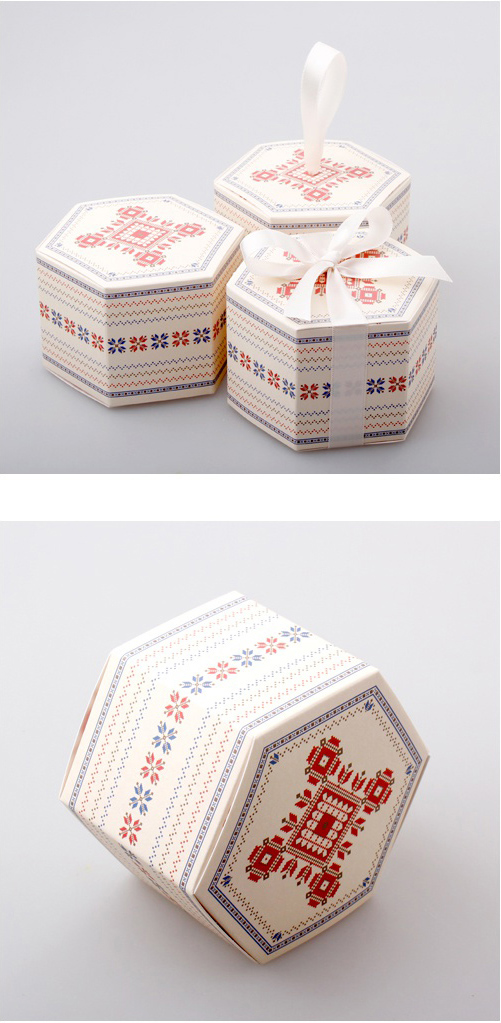 Hexagonal Printing Paper Cardboard Box for Candy Apple Cake