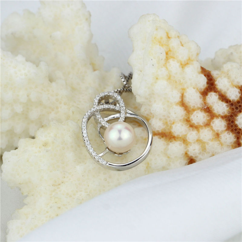 Snh 6mm Nice Quality 925silver Women Natural Pearl Pendant