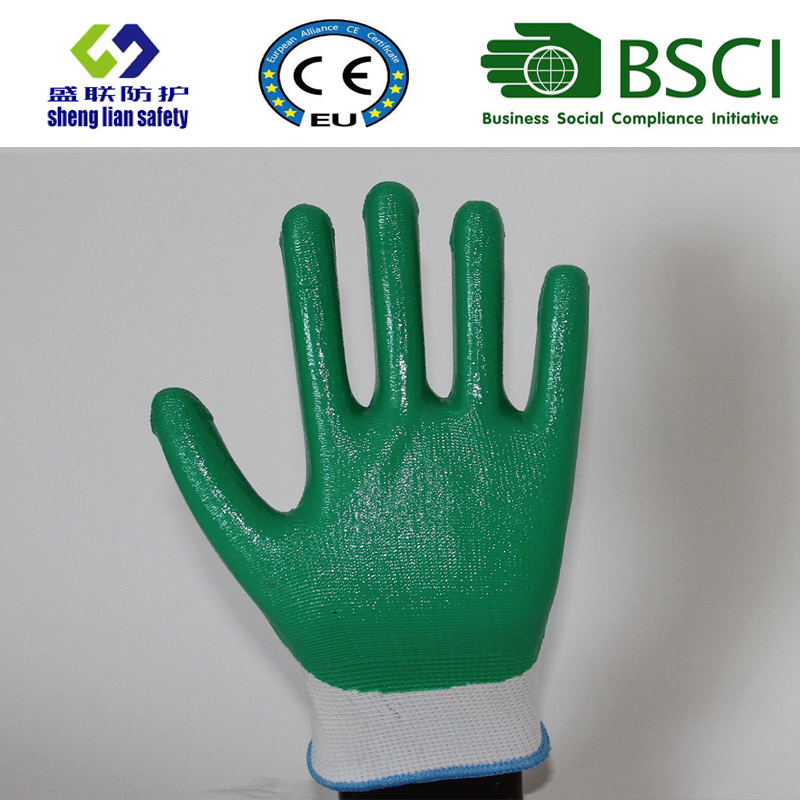 13G Polyester Shell with Nitrile Coated Work Gloves (SL-N107)