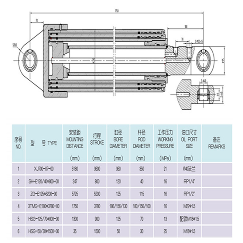 Hydraulic Cylinder for Workover Rig Cylinder