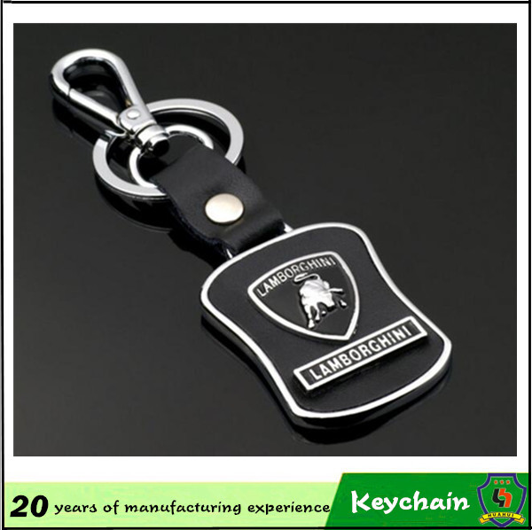 Metal Leather Car Logo Keychain for Sale